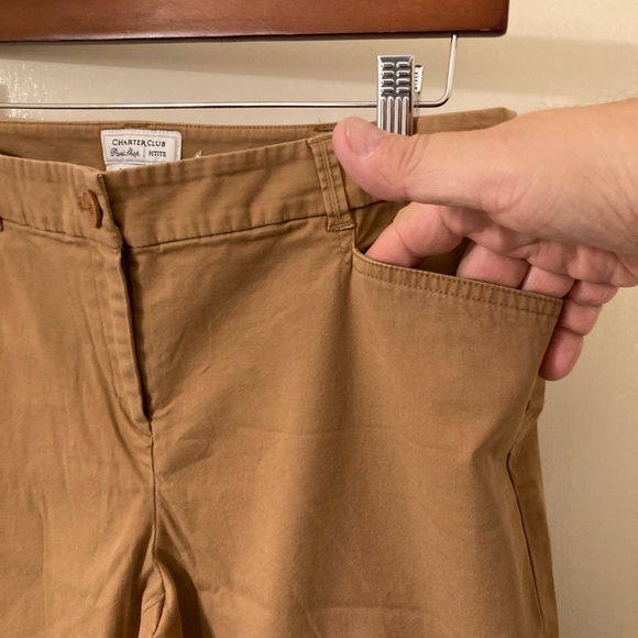 Classic Fit Cotton Pant from Charter Club pant Shop. Brown Size 8P. Jean Trouser - Picture 4 of 8